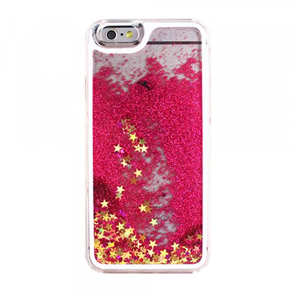 Wholesale iPhone 7 Plus Liquid Glitter Shake Star Dust Case (Hot Pink)